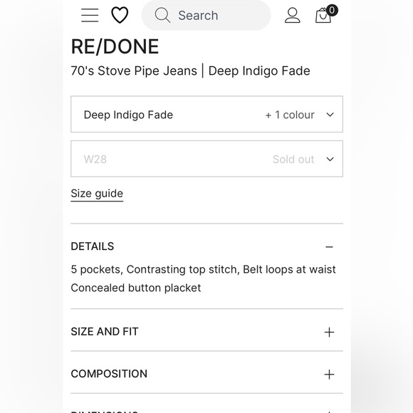RE/DONE straight leg jeans - like new! - Sz 28 - Picture 6 of 9